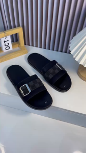 (QUAI KHÂU) Dép da nam quai ngang khuy cài phối caro cực sang trẻ trung quai may khâu sẵn siêu bền Hatashop dép nam đẹp