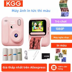 Máy Ảnh Nhiệt In Màu 1080P Cho Trẻ Em 32GB Máy Ảnh Đồ Chơi Tức Thì Dành Cho Trẻ Em Chụp Ảnh Quay Video Chơi Game Nghe Nhạc Quà Tặng Kèm Pin Lithium