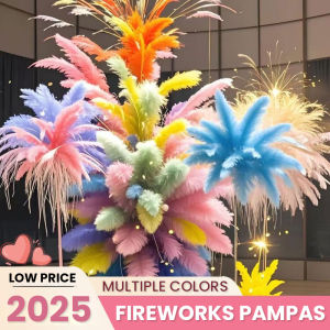 100 PCS Artificial Flower Pampas Grass Boho Decor Flower Fake Plant Reed Simulated Wedding Party Home Decor Artificial Flowers