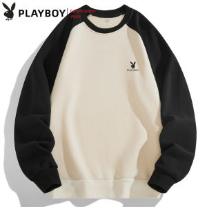 เสื้อสเวตเตอร์ทรงหลวมแฟชั่นลำลองเสื้อแขนยาวคอกลมเพลย์บอยสำหรับผู้ชาย - ราคาถูกต้อง