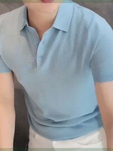 Summer New Mens Polo Shirt Pineapple Pattern Turn-down Collar Short Sleeve Comfortable Fashionable Versatile Modern Style Top