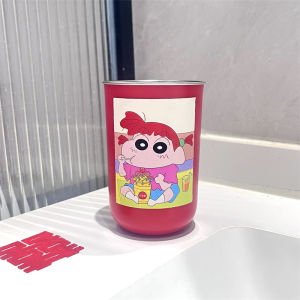 Cute Red Stainless Steel 304 Couples Mouth Rinse Cup Wedding Gift Newlywed Souvenir Tooth Cup Washing Cup Bathroom Decor