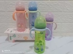 Minitree Botol Susu Bayi Regular Neck 260ml ZR659 untuk Usia Bayi 6 Bulan Keatas Baby Feeding Bottle Model Unik Lucu Tutup Oval Segitiga Seperti Jamur Bahan PP Tebal Berkualitas Sudah BPA Free Antipecah dan Bisa Direbus