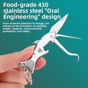 Stainless Steel Toothpick 304 Portable Dental Tool Creative Trendy Keychain Tooth Cleaning Device Personal Hygiene Accessory