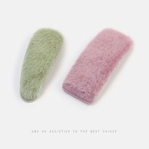 Korean Style Autumn Winter Colorful Plush Hair Clips: Sweet Girl Candy BB Clips Side Clips Cute Hair Accessories for Girls