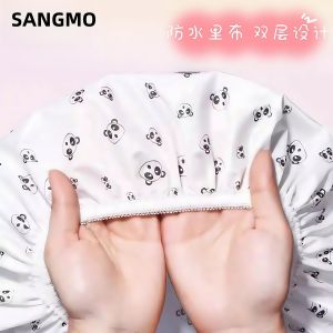 Womens Thickened Waterproof Bath Cap Large Size Shower Cap Hair Cover Headwear for Home Use And Personal Hygiene