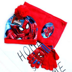BLOKEES | 3-8 Years New Autumn Winter Children Cartoon Scarf Hat Glove 3pcs Warm Knitted Hat Boy Girl Pompon Cap Child Christmas Hat