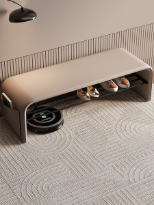 Luxury Designer Indoor Shoes Changing Stool Home Entrance Door Mat PU Leather Seat Lightweight Elegant Style No Assembly Required