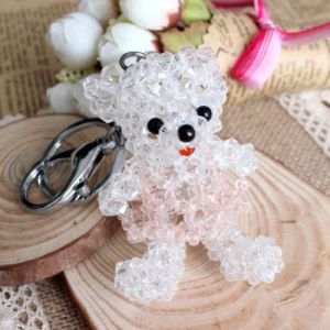 ลูกปัดคริสตัล DIY สำหรับสร้อยคอรูปหมีคู่ ลูกปัดทรงเพชร ลูกปัดแหลม 4 มม. หมีเทดดี้ เครื่องประดับแฟชั่นใหม่