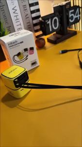 Original Jiditech 35W Fast Charger With Retractable Cable With 70cm Apple Data Cable And Type-C Data Cable Charger