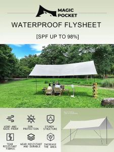Flysheet Camping Waterproof Set Black Coated Yhicken Shelter Tent Tarp 5x4 Sun Protection Canopy