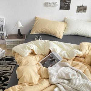 Solid Color Dual-tone Soft Washed Cotton Bedding Set