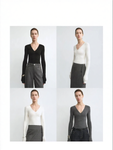 Silk Wool V-Neck Knit Top