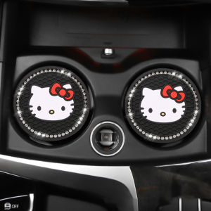 1ชิ้น KT แผ่นรองแก้วรถยนต์กันน้ำอเนกประสงค์ที่วางแก้วกันลื่นอุปกรณ์ตกแต่งภายในรถยนต์