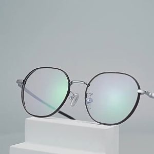 Women's Elegant Korean Style Graded Glasses with Nearsighted Blue Light Protection & High-value Plain Metal Frame