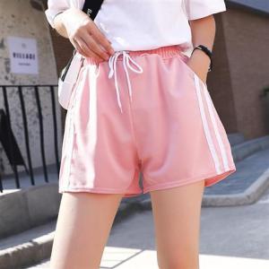 Summer Womens Sporty High Waist Wide Leg Pants Elastic Loose Fit Casual Shorts Versatile Student Hot Pants Asymmetrical Design