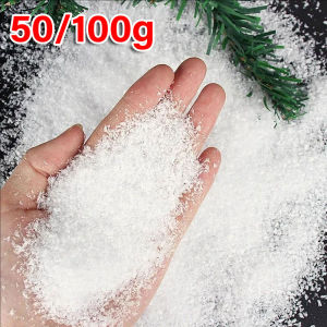 YESPERY 50/100g Artificial Snow Powder Christmas Scene Arrangement Snow Fluffy Fake Snowflakes Christmas Decoration