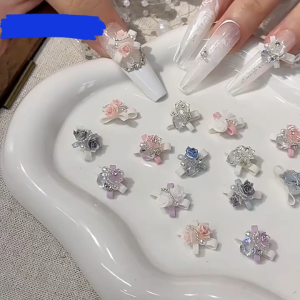 Shinycat 3Pcs Nail Charms 3D Mawar Ornamen Pita Hiasan Aksesoris Kuku  Megah Bunga Kamelia Mutiara Nail Art