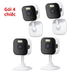 Camera An Ninh Thông Minh WiFi Mini 4 Chiếc/gói Độ Phân Giải 4K Phát Hiện Chuyển Động Bằng AI Hỗ Trợ Ứng Dụng O-KAM Pro Tương Thích Với Alexa Và Google Sử Dụng Trong Nhà Và Ngoài Trời Màu Trắng