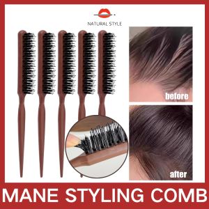 แผงคอสไตล์ธรรมชาติหวีฟันแคบหวีสามแถวแบบนุ่มปลายแหลมหวีม้วนผมแต่งหน้า