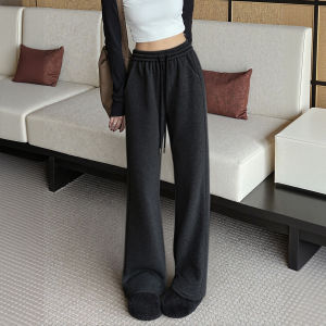 Acetate Wool Wide Leg Pants Casual Drapey Slim Straight Soft Rice Cake Pants Womens Sweatpants Lengthening Legs Lazy Pants
