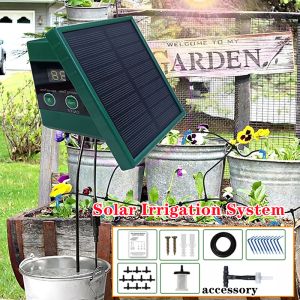 Solar Irrigation System for Garden Balcony Automatic Drip Irrigation System DIY Garden Watering System Drip Hose Irrigation 10M