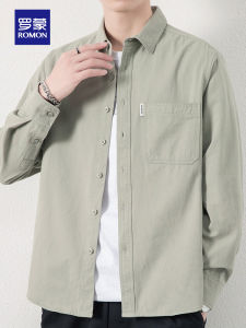 ROMON | Cotton Long Sleeve New Casual Loose Comfortable Wrinkle-free Shirt
