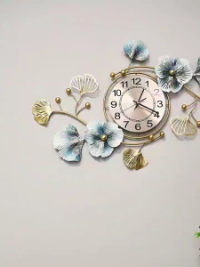 83x48CM silent clock wall clock living room and dining room clock wall clock decoration ginkgo