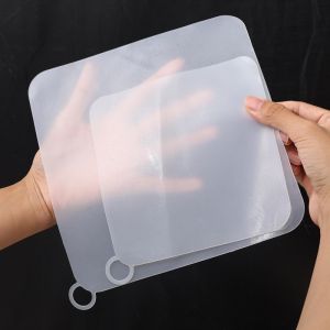 2Pcs Bathroom Kitchen Semi-transparent Silicone Drain Mat with Round Hook Lightweight Sealing Anti-blocking Odour-proof Mat