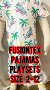 BAJU TIDUR BUDAK SIZE 2-12 FUSIONTEX 100% COTTON PLAYSET BAJU SIANG PYJAMA BUDAK LELAKI BAJU TIDUR BUDAK PEREMPUAN