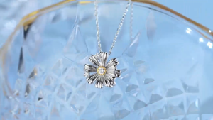 Lab Grown Diamond Pendant Necklace | Tiny Daisy Design S925 Sterling Silver 18"(45cm) Adjustable-CRITI RORA