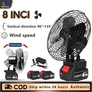 Cordless Fan 8 inch Portable Fan Rechargeable Fan High Power Outdoor Desktop Cooling Fans Adjustable Cordless Fan