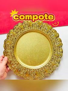 33cm Elegant Dinner Charger Plates Baroque Victorian Embossed design Wedding Hotel Party Craft Tray