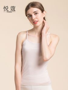 New Real Ribbon Chest Pad Camisole without Steel Ring Integrated Wear-Free Bra Mulberry Silk Sports Bottoming Shirt Female Summer