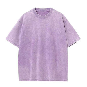 American Style Retro 230g Heavyweight Solid Color Short Sleeved T-shirt Men Women Summer Street Trendy Washed Old Plus Size Top