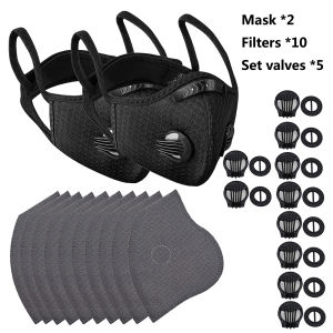 SHIZIWANGRI | 5Colors Cycling Mask With Activated Carbon Layer 5 Air Valves Anti-Pollution Washable Sports Mask for Outdoor Training
