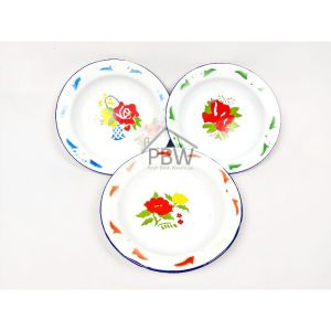 Piring Seng Enamel 14cm 16cm 20cm 22cm 23cm / Piring Jadul / Piring Anti Pecah