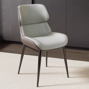 Nordic Luxury Dining Chair Home Simple Back Chair Hotel Restaurant Doll Chair Living Room Dining Table Chair Stool Metal Frame Leather Seat