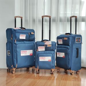 Oxford Cloth Luggage Canvas Carryon Suitcase 24 Inch Travel Bag with Puller Large Capacity Ultra Light Weight for Men And Women