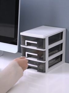 Large Size* 3/4 Tiers Document Drawer - Black Transparent Design / A4 Paper Plastic Drawer