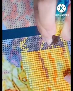 Tranh đính đá Chim công Phú quý bình an (về tự đính) DF336