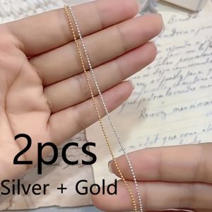 39.38in Golden Chain Nail Decoration - Korean Small 0.8MM Metal Beaded DIY Manicure Decor Scent-Free Accessory For Hands & Feet
