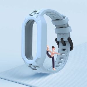 Silicone Sport Strap For Xiaomi Mi Band 9 8 7 6 5 Replacement Soft TPU Case Smartwatch Wristband For Xiaomi Mi Band 9 Bracelets