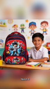 16inch Cute Cartoon school bag for kids boy girl Students School backpack good quality 4 zipper waterproof bagpack for kdis Grade 5-6