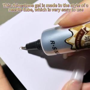 RSNAIL 4 in 1 Rhinestone Gel 15g Super Strong Nail Gel for Decorations Nail Charm 3D Nails Bling Gel for Nail Gem Press on Nails