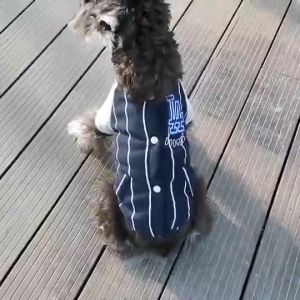 Áo khoác lót lông cùn mùa đông cho chó mèo dáng bóng chày LA - Đen Ta pet shop