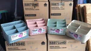 Clio Storange Box Aesthetix Serbaguna Plastik 5 Sekat Motif Bunga