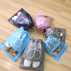 Tas Serut Sepatu Shoes Bag Tempat Penyimpanan Sepatu dan Sendal Kantong Sepatu Tali Serut Serbaguna Murah Import -REX-MART (BAYAR DITEMPAT/COD)