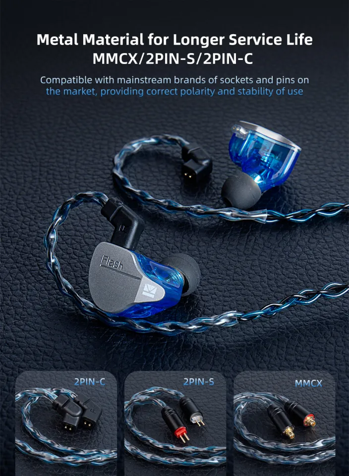 KBEAR ST12 Plus 2m 8 Core Silver-Plated Upgraded IEM Cable With