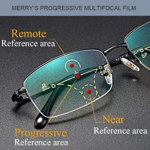 Titanium Progressive Multifocus Reading Glasses Blue Light Blocking Anti-fatigue Metal frame Multifocal Readers Eyeglasses